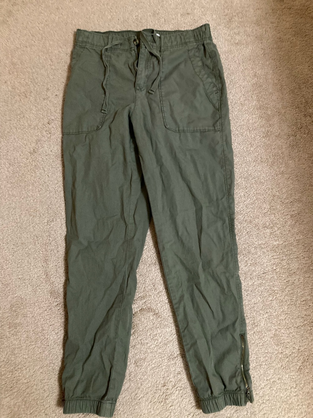 Women's Olive Drawstring Joggers Never Worn